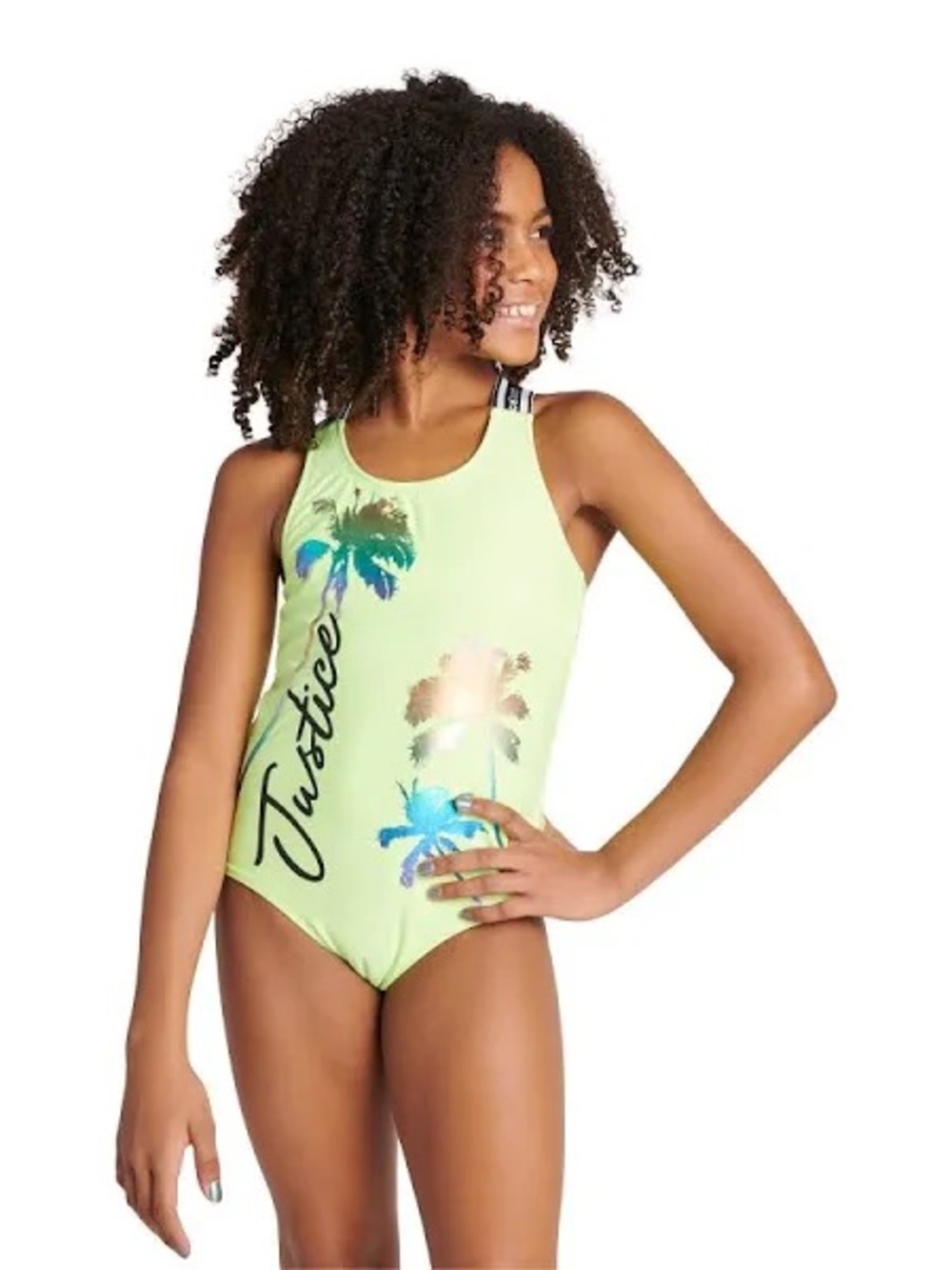 Justice Girls Tropical One-Piece Swimsuit 12/14